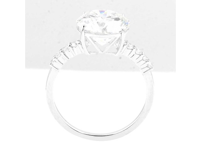14 karaat witgouden ring met 4,02 crt diamant - afbeelding 4 van  9