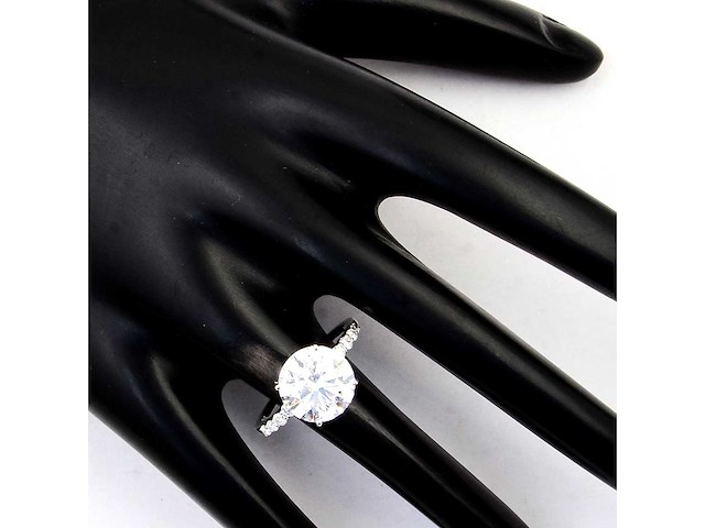 14 karaat witgouden ring met 4,02 crt diamant - afbeelding 6 van  9