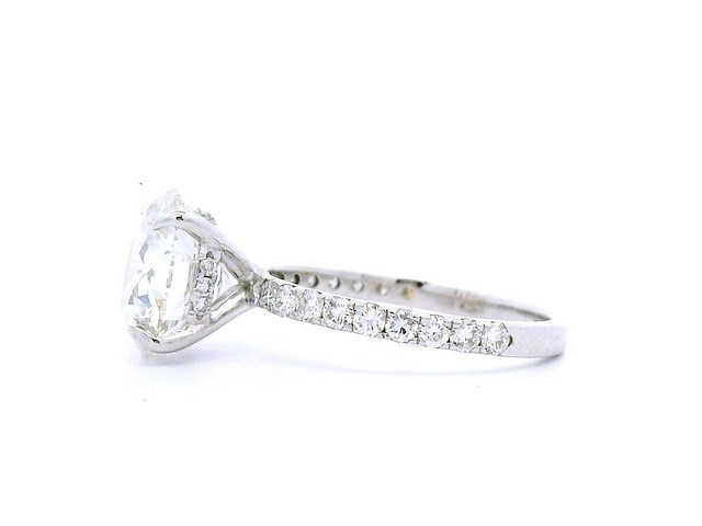 14 karaat witgouden ring met 4,11 crt. diamant - afbeelding 5 van  7