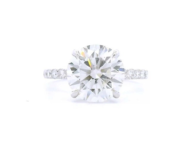 14 karaat witgouden ring met 4,11 crt. diamant - afbeelding 6 van  7