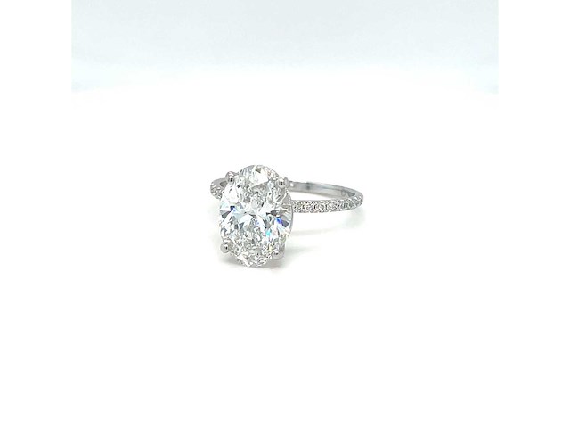 14 karaat witgouden ring met 4,19 crt. diamant - afbeelding 2 van  14