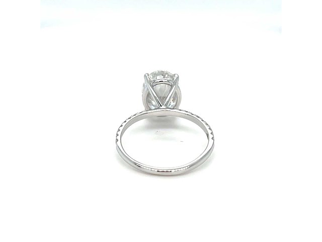 14 karaat witgouden ring met 4,19 crt. diamant - afbeelding 4 van  14