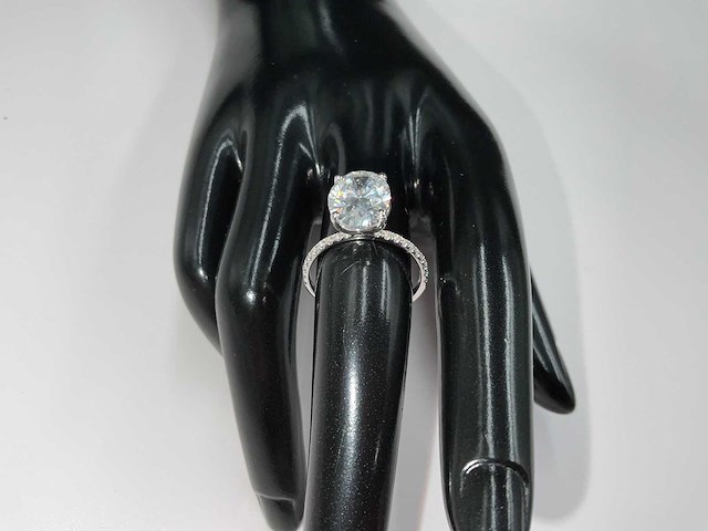 14 karaat witgouden ring met 4,19 crt. diamant - afbeelding 12 van  14