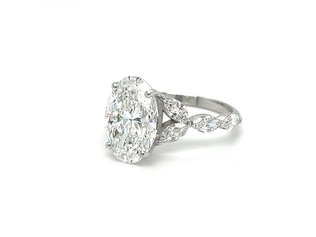 14 karaat witgouden ring met 4,46 ct. diamant - afbeelding 1 van  7
