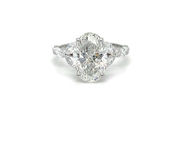 14 karaat witgouden ring met 4,46 ct. diamant - afbeelding 3 van  7