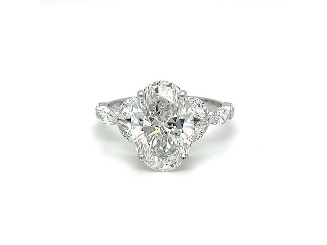 14 karaat witgouden ring met 4,46 ct. diamant - afbeelding 5 van  7