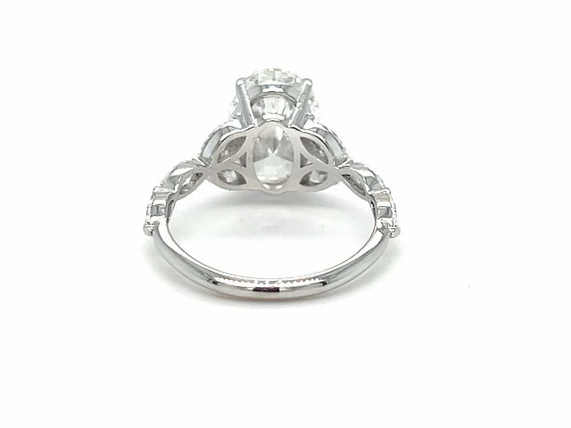 14 karaat witgouden ring met 4,46 ct. diamant - afbeelding 4 van  7