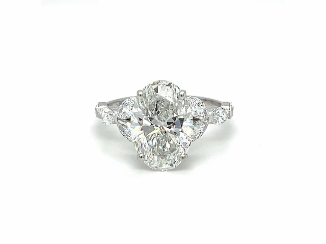 14 karaat witgouden ring met 4,46 ct. diamant - afbeelding 5 van  7