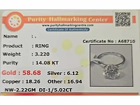 14 karaat witgouden ring met 5,02 ct. diamant - afbeelding 3 van  11