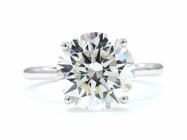 14 karaat witgouden ring met 5,02 ct. diamant - afbeelding 1 van  11