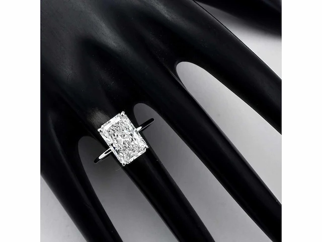 14 karaat witgouden ring met 5,04 ct. diamant - afbeelding 1 van  6