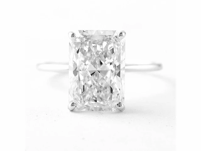 14 karaat witgouden ring met 5,04 ct. diamant - afbeelding 3 van  6