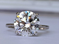 14 karaat witgouden ring met 5,05 ct. diamant - afbeelding 5 van  7