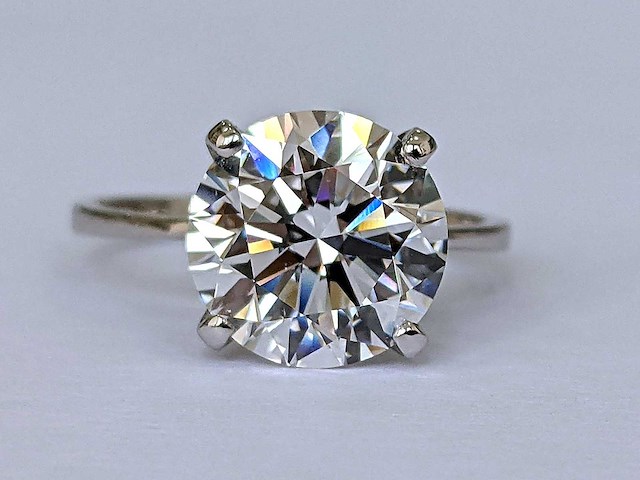 14 karaat witgouden ring met 5,05 ct. diamant - afbeelding 6 van  7