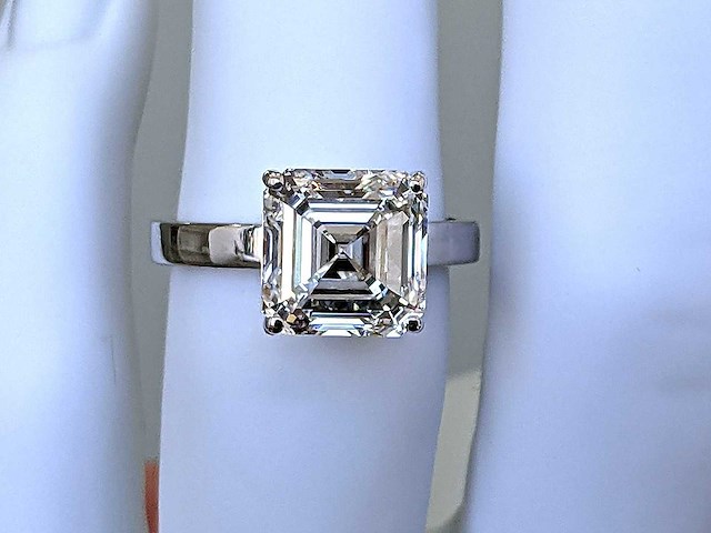 14 karaat witgouden ring met 5,22 crt. diamant - afbeelding 6 van  9