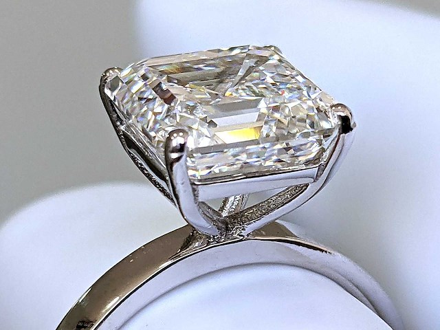 14 karaat witgouden ring met 5,22 crt. diamant - afbeelding 7 van  9