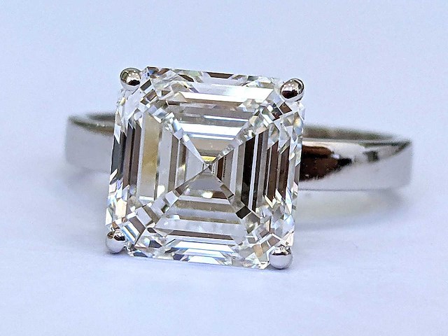 14 karaat witgouden ring met 5,22 crt. diamant - afbeelding 9 van  9