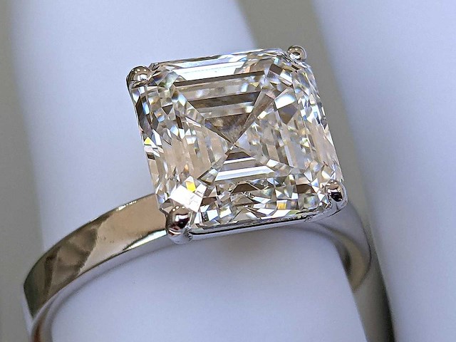 14 karaat witgouden ring met 5,22 crt. diamant - afbeelding 3 van  7