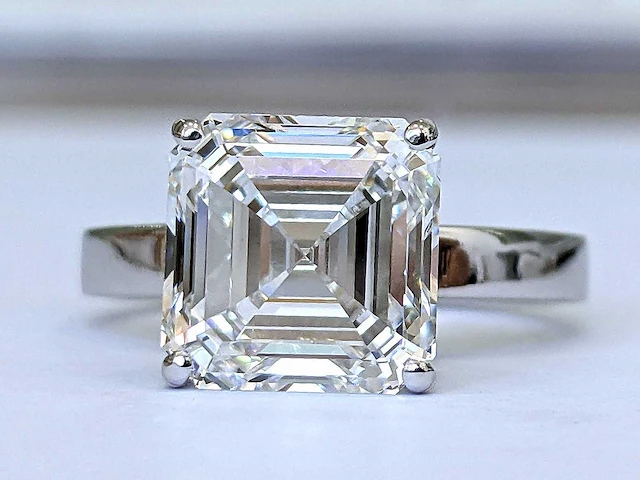 14 karaat witgouden ring met 5,22 crt. diamant - afbeelding 1 van  9