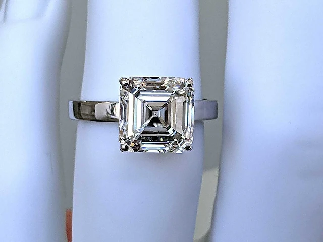 14 karaat witgouden ring met 5,22 crt. diamant - afbeelding 6 van  9