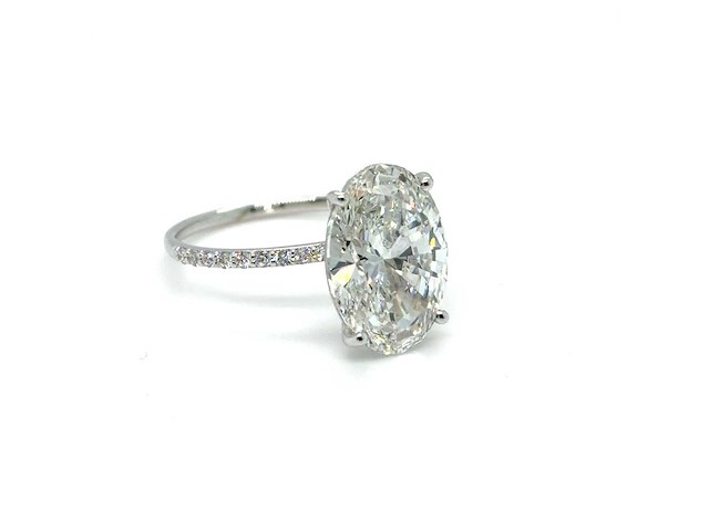 14 karaat witgouden ring met 5,31 ct. diamant - afbeelding 3 van  7