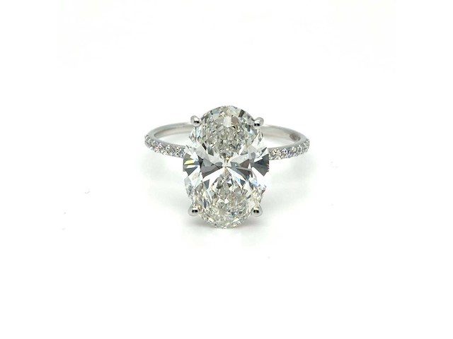 14 karaat witgouden ring met 5,31 ct. diamant - afbeelding 4 van  7