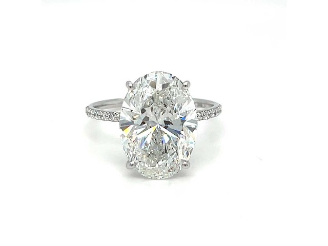 14 karaat witgouden ring met 5,31 ct. diamant - afbeelding 5 van  7