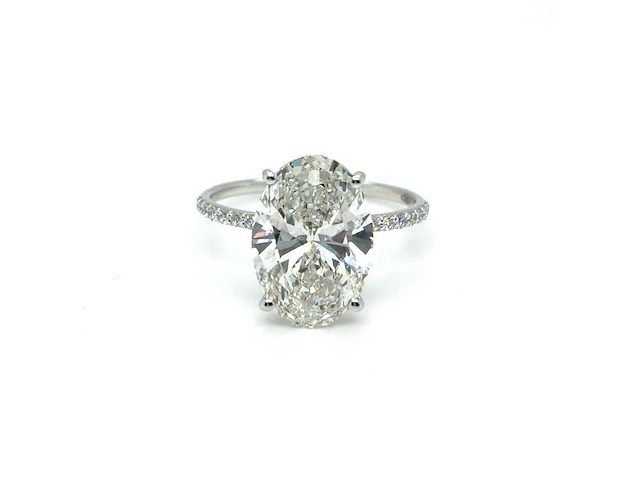 14 karaat witgouden ring met 5,31 ct. diamant - afbeelding 7 van  7