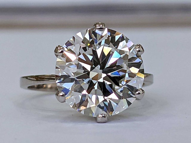 14 karaat witgouden ring met 6,16 crt diamant - afbeelding 3 van  7