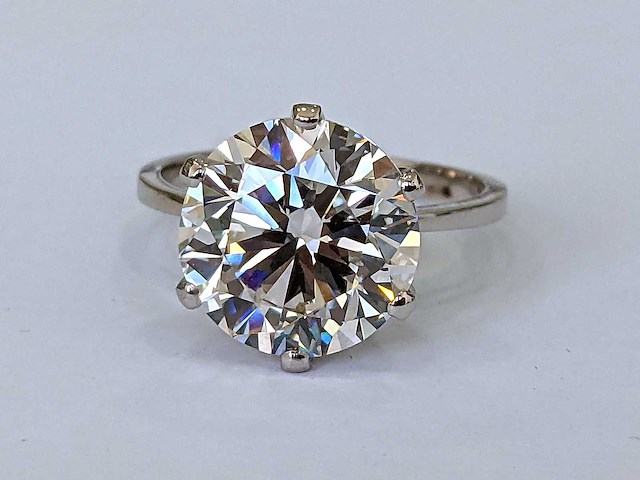 14 karaat witgouden ring met 6,16 crt diamant - afbeelding 5 van  7