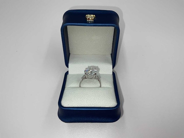 14 karaat witgouden ring met 6,21 crt. diamant - afbeelding 3 van  14