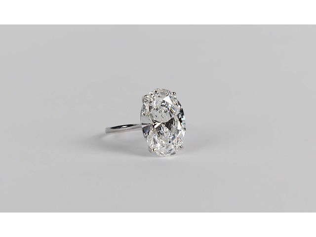 14 karaat witgouden ring met 8,07 crt. diamant - afbeelding 3 van  6