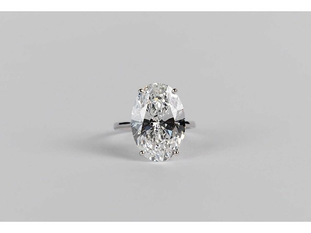 14 karaat witgouden ring met 8,07 crt. diamant - afbeelding 1 van  6