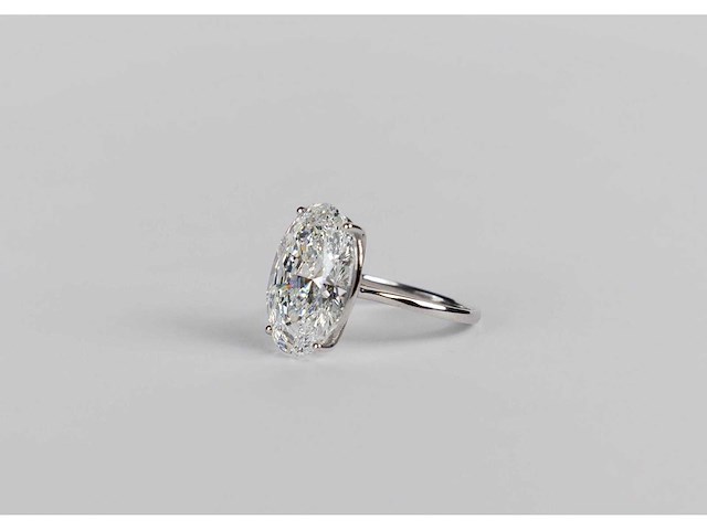 14 karaat witgouden ring met 8,07 crt. diamant - afbeelding 5 van  6