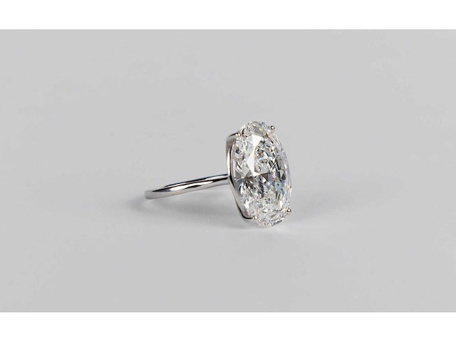 14 karaat witgouden ring met 8,07 crt. diamant - afbeelding 3 van  5