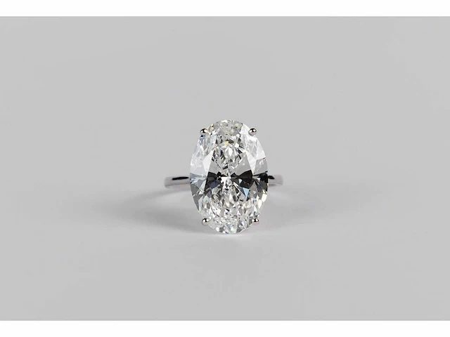 14 karaat witgouden ring met 8,07 crt. diamant - afbeelding 1 van  6