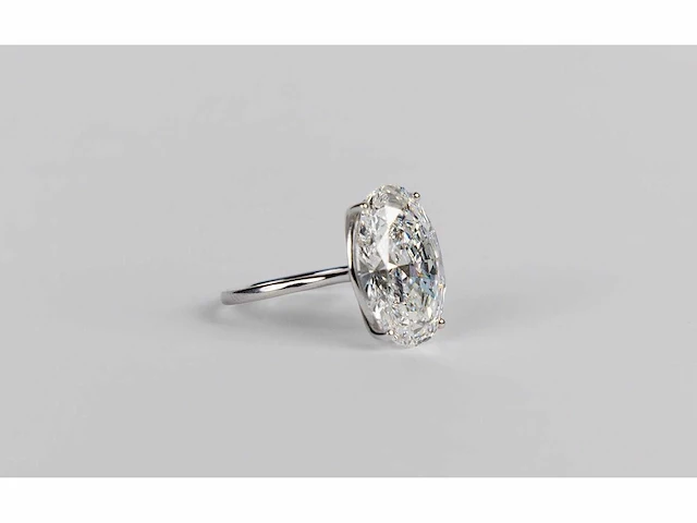 14 karaat witgouden ring met 8,07 crt. diamant - afbeelding 4 van  6