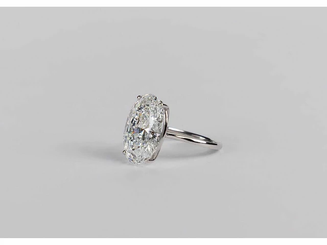 14 karaat witgouden ring met 8,07 crt. diamant - afbeelding 5 van  6