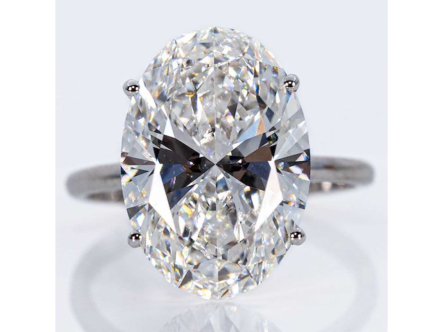 14 karaat witgouden ring met 9,86 ct. diamant - afbeelding 3 van  4