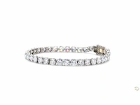 14 karaat witgouden tennis armband met 10,04 ct. diamant - afbeelding 3 van  7