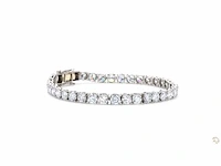 14 karaat witgouden tennis armband met 10,04 ct. diamant - afbeelding 5 van  7