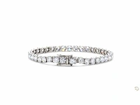 14 karaat witgouden tennis armband met 10,04 ct. diamant - afbeelding 6 van  7