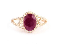 14 karaats geelgouden ring met 2,77 crt. diamant
