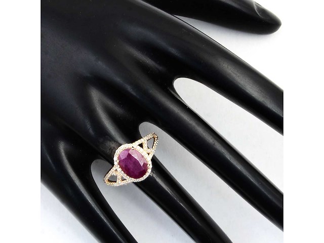 14 karaats geelgouden ring met 2,77 crt. diamant - afbeelding 2 van  2
