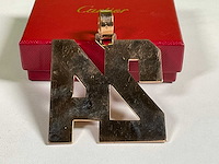 14 karaats roodgouden hanger met pave bezet met diamant - afbeelding 6 van  8