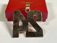 14 karaats roodgouden hanger met pave bezet met diamant - afbeelding 6 van  8
