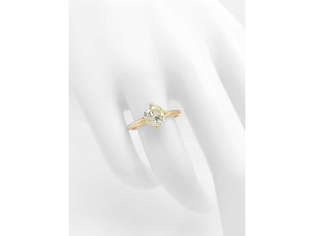 14 krt geel gouden ring met natuurlijke diamant 1,01 crt - afbeelding 6 van  6