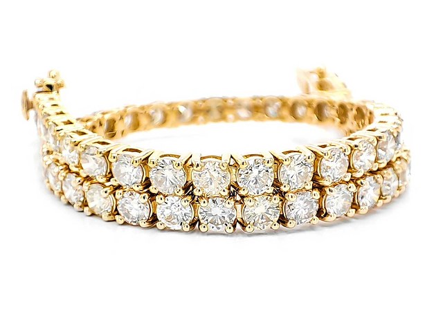 14 krt geel gouden tennis armband met natuurlijke diamant 4,10 crt - afbeelding 1 van  7