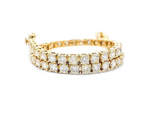 14 krt geel gouden tennis armband met natuurlijke diamant 4,10 crt - afbeelding 3 van  7