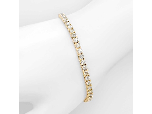 14 krt geel gouden tennis armband met natuurlijke diamant 4,10 crt - afbeelding 4 van  7